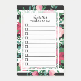 Schöner roter u. rosa Blumenstrauß - Liste tun Post-it Klebezettel