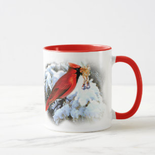 Schöner roter Weihnachts-Kardinal-Willkommens-Weih Tasse
