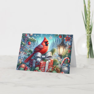 Schöner roter Winter-Kardinal-Weihnachten Feiertagskarte