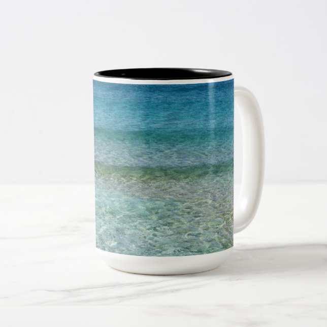 Schöner Sandstrand Zweifarbige Tasse (VorderseiteRechts)