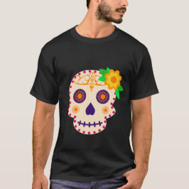 Schöner Schädel mit Blume Día de los Muertos T-Shirt
