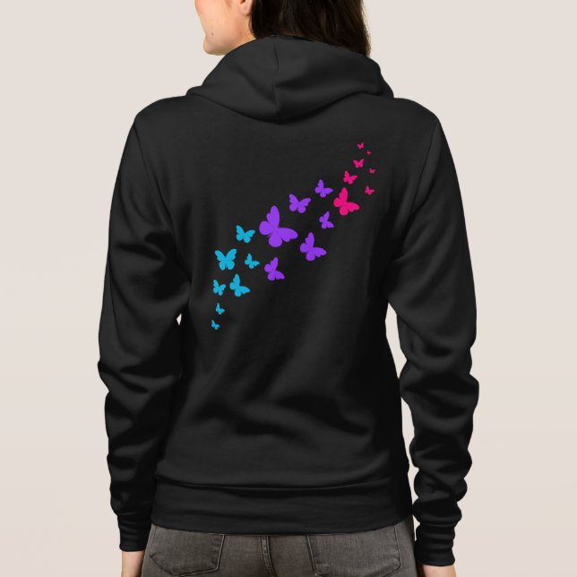 Schöner Schmetterling Androgynous Pride Design Hoodie (Rückseite)