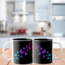 Schöner Schmetterling Androgynous Pride Design Zweifarbige Tasse