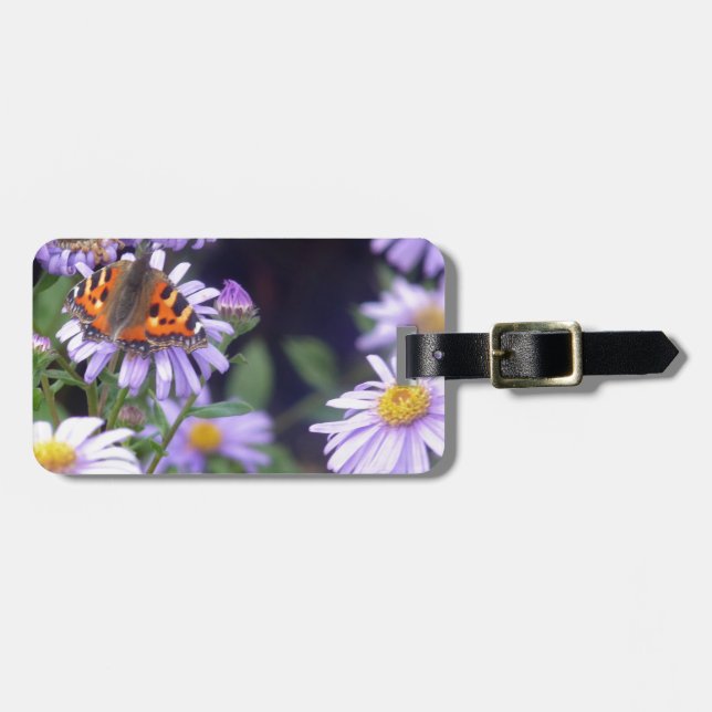 Schöner Schmetterling auf Blume Gepäckanhänger (Vorderseite horizontal)