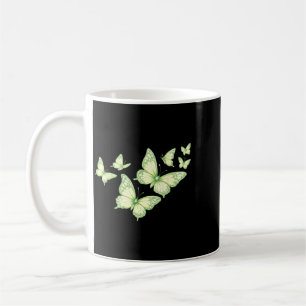 Schöner Schmetterling Grüner Schmetterling Liebhab Kaffeetasse