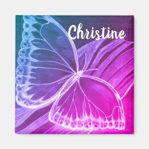 Schöner Schmetterling-individuelle Name Magnet