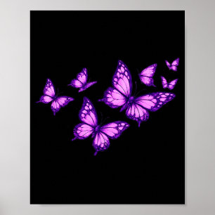 Schöner Schmetterling Lila Rose Schmetterlingslieb Poster