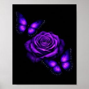 Schöner Schmetterling Lila Rose Schmetterlingslieb Poster