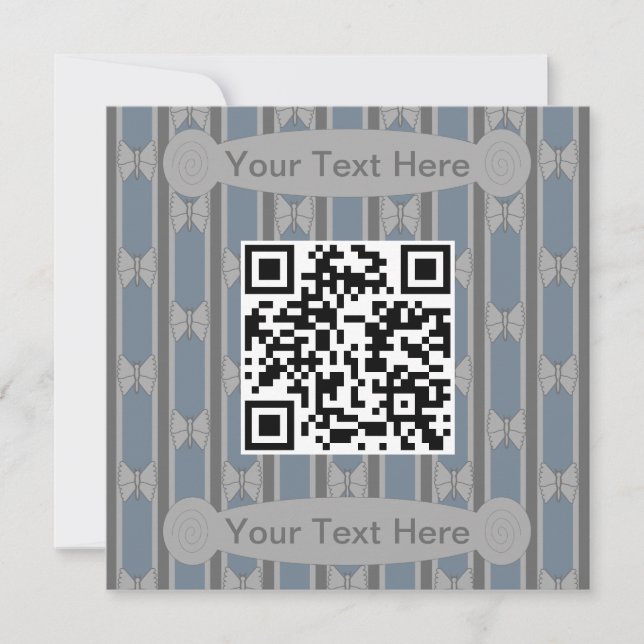 Schöner Schmetterling QR-Code Einladung (Vorderseite)