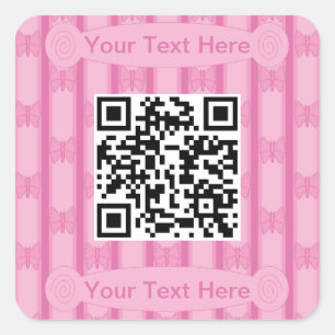 Schöner Schmetterling QR-Code Quadratischer Aufkleber