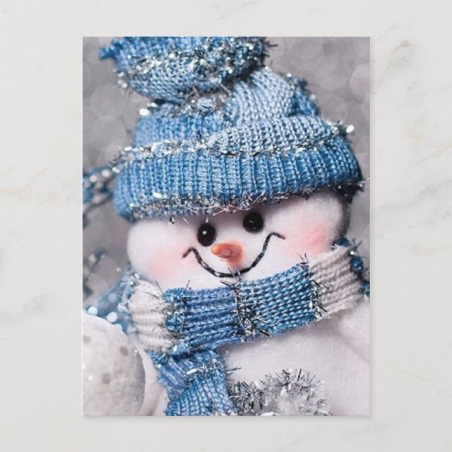 schöner Schneemann Postkarte (Vorderseite)