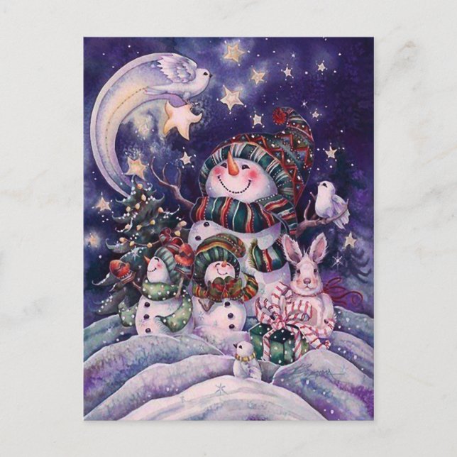 schöner Schneemann Postkarte (Vorderseite)