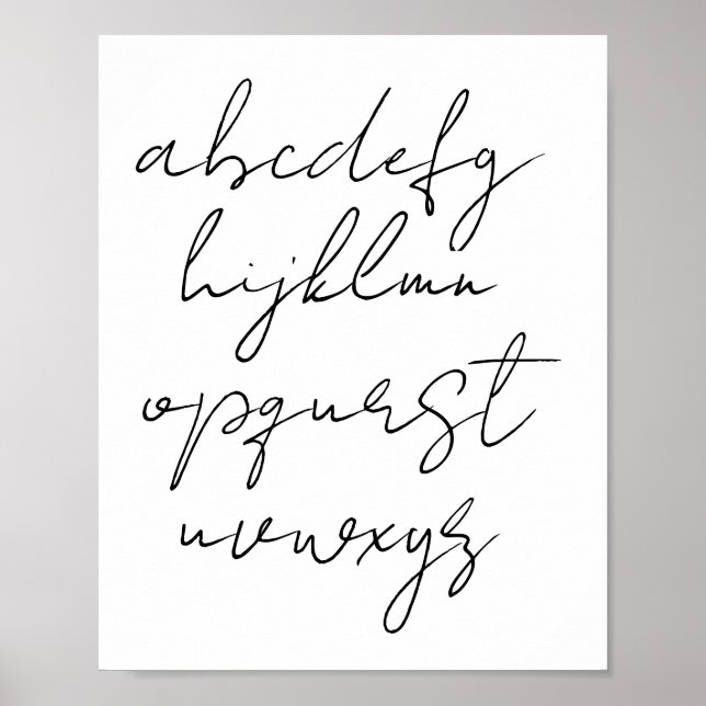 Schöner Schriftart Alphabet Test Poster (Vorne)