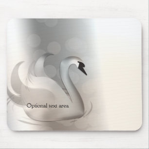 Schöner Schwan Silber Elegant Benutzerdefiniert Ch Mousepad