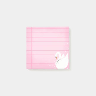 Schöner Schwan zarte Post-It-Notizen Post-it Klebezettel