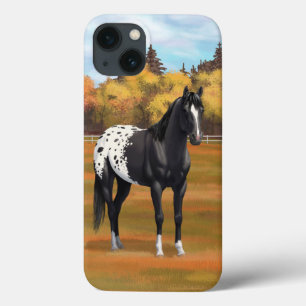 Schöner schwarzer Appaloosa Quarter Pferdehengst Case-Mate iPhone Hülle