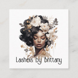 Schöner Schwarzer Frauenhaus Makeup Stylist Quadratische Visitenkarte