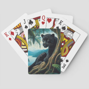Schöner schwarzer Jaguar  Spielkarten