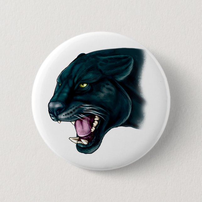 Schöner schwarzer Panther Button (Vorderseite)