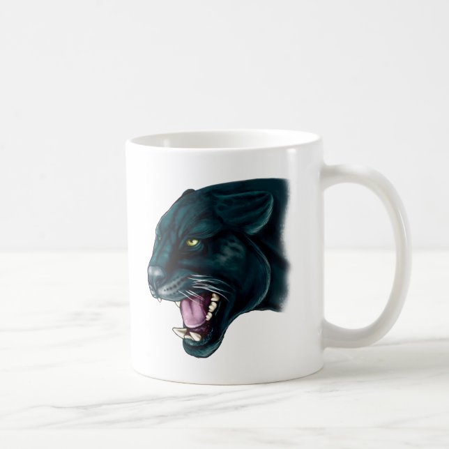 Schöner schwarzer Panther Kaffeetasse (Rechts)