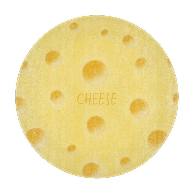 Schöner Schweizer Käse Whimsical Personalizable Schneidebrett (Vorderseite)