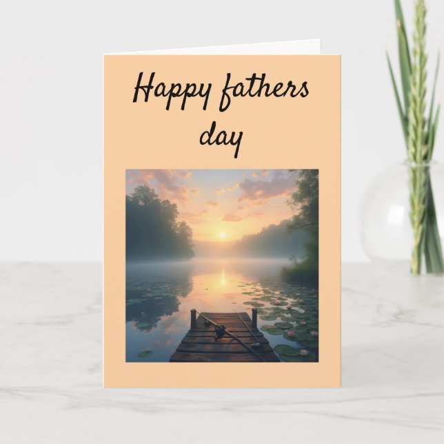 Schöner See und Anlegestelle bei Sonnenaufgang Dankeskarte (Vorderseite)