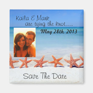 Schöner Seestrand Save the Date Foto Magnet