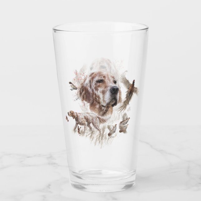 Schöner Setter, Kunst Glas (Vorderseite)