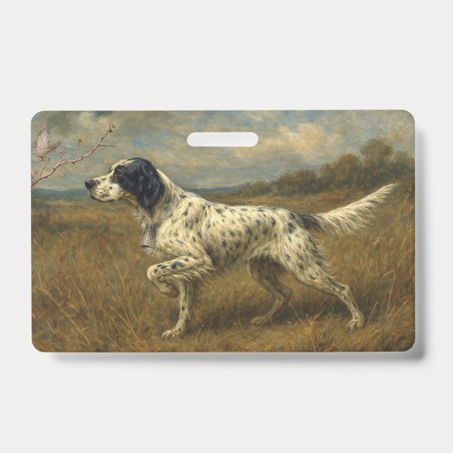 Schöner Setter mit Fasanen, Kunst Ausweis (Vorderseite)