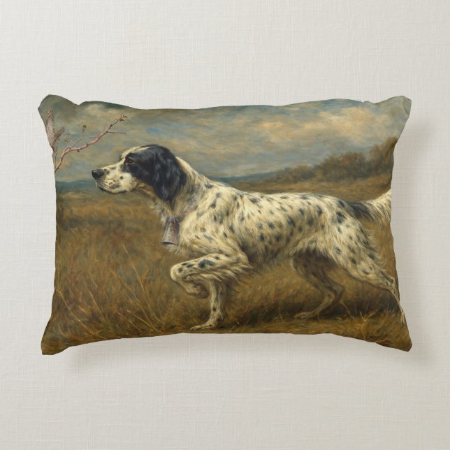 Schöner Setter mit Fasanen, Kunst Dekokissen (Vorderseite)
