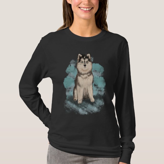 Schöner sibirischer Husky T-Shirt (Vorderseite)