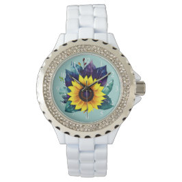 Schöner Single Open Sunflower Armbanduhr
