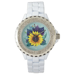Schöner Single Open Sunflower Armbanduhr