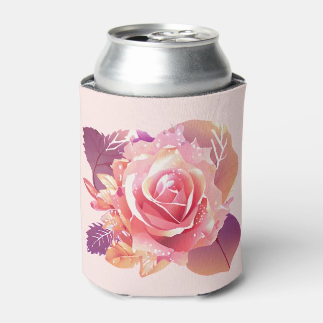Schöner Single Pink Rose Dosenkühler (Kanne Vorderseite)
