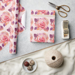 Schöner Single Pink Rose Geschenkpapier