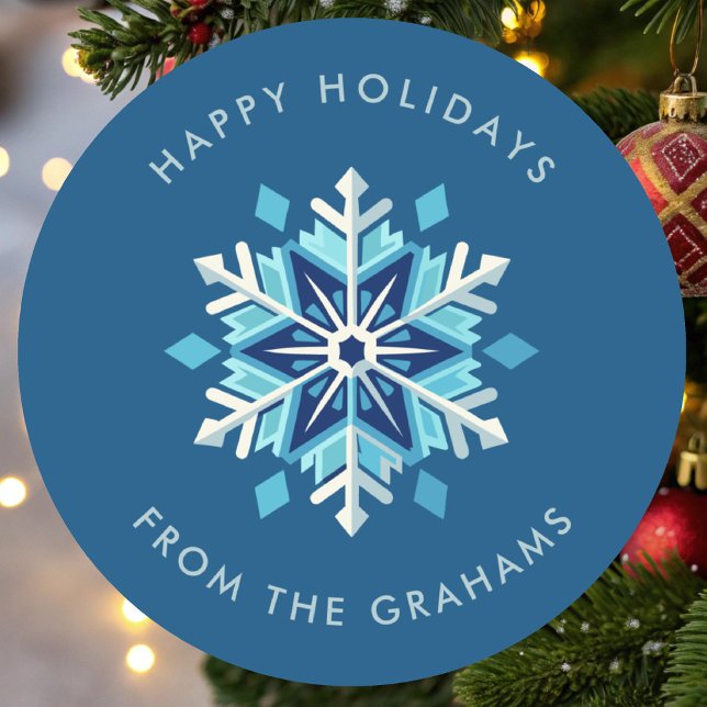 Schöner Snowflake Weihnachtsfeiertag Runder Aufkleber (Von Creator hochgeladen)