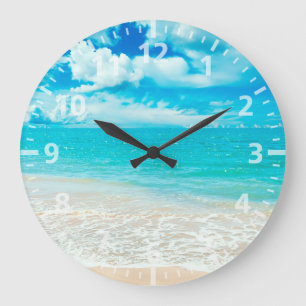 Schöner Sommer-Strand Große Wanduhr