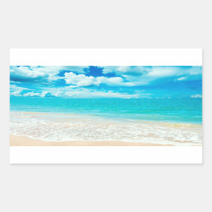 Schöner Sommer-Strand Rechteckiger Aufkleber