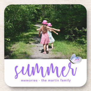 Schöner Sommerfalter mit Foto und Namen Untersetzer