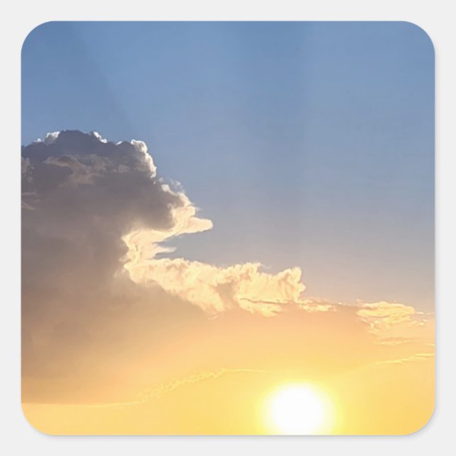 Schöner Sonnenaufgang Quadratischer Aufkleber (Vorderseite)