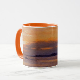 Schöner Sonnenaufgang über dem Ozean Tasse