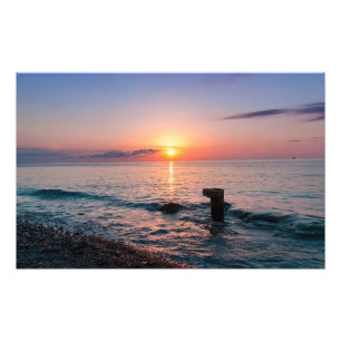 Schöner Sonnenuntergang am Meer. Batumi Georgia Fotodruck