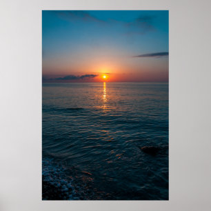 Schöner Sonnenuntergang am Meer. Batumi Georgia Poster