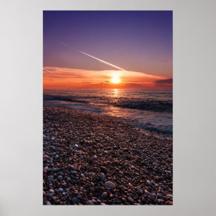 Schöner Sonnenuntergang am Meer. Batumi Georgia Poster