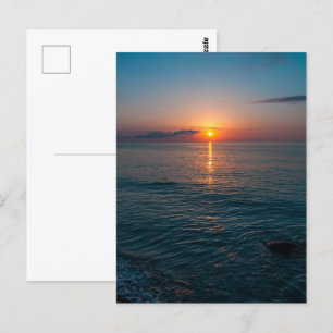 Schöner Sonnenuntergang am Meer. Batumi Georgia Postkarte