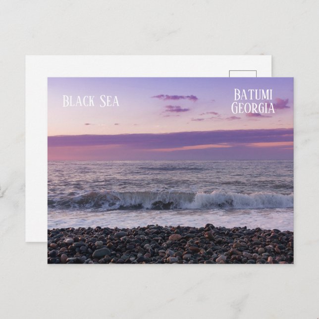 Schöner Sonnenuntergang am Meer. Batumi Georgia Postkarte (Vorne/Hinten)