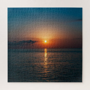 Schöner Sonnenuntergang am Meer. Batumi Georgia Puzzle