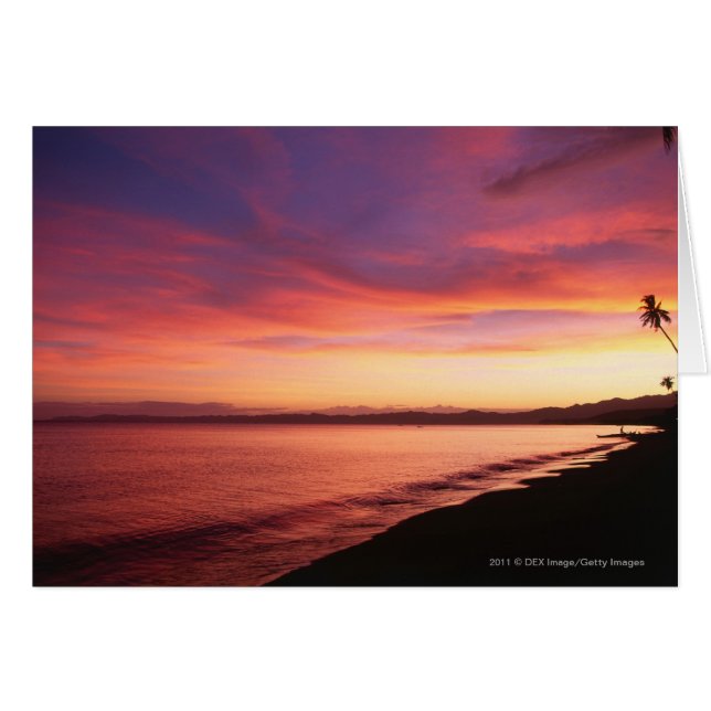 Schöner Sonnenuntergang am Strand (Vorderseite (Horizontal))