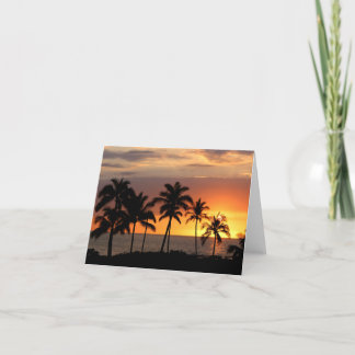 Schöner Sonnenuntergang am Strand Dankeskarte