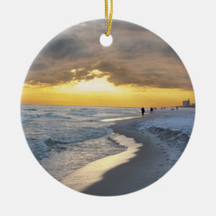 Schöner Sonnenuntergang am Strand von Pensacola, F Keramik Ornament